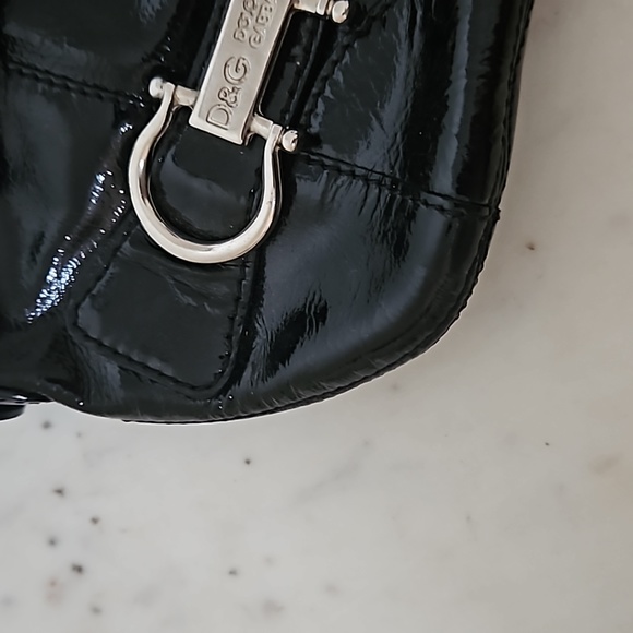 D & G - Y2K black leather silver logo shoulder bag - Picture 9 of 13